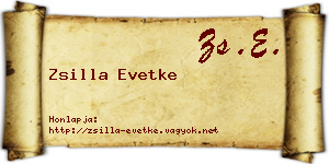 Zsilla Evetke névjegykártya